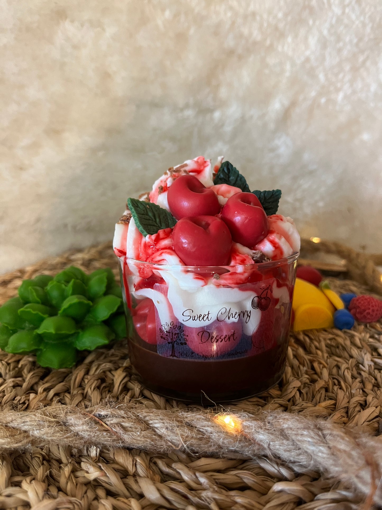 Sweet Cherry Dessert Candle