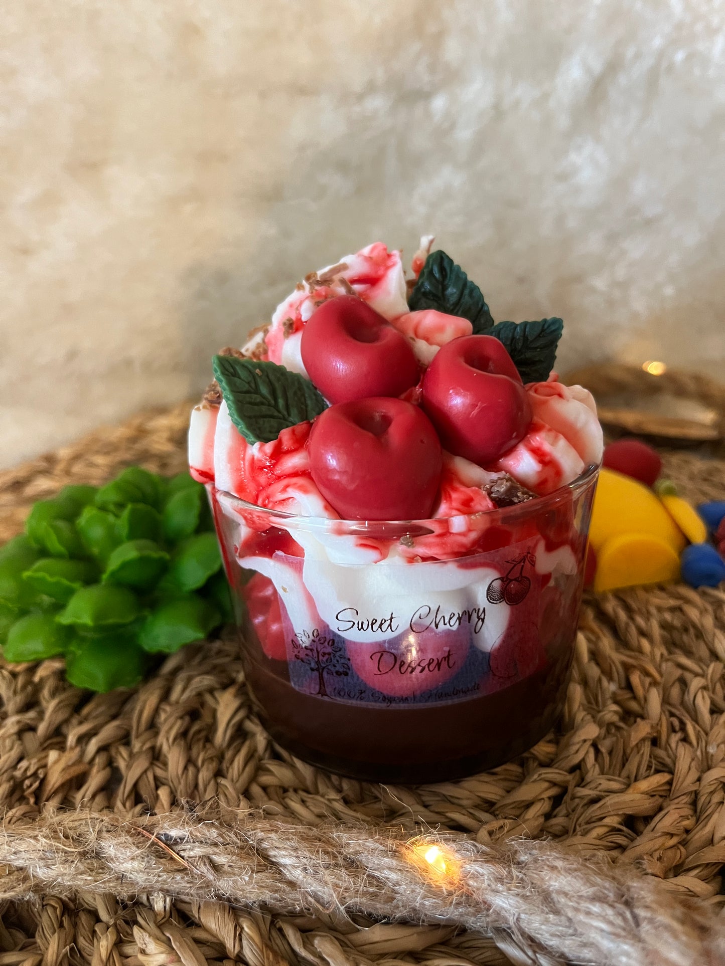 Sweet Cherry Dessert Candle