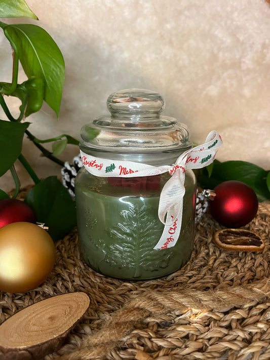 XL Weihnachtskerze mit Deckel