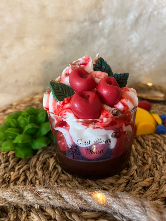 Sweet Cherry Dessert Candle